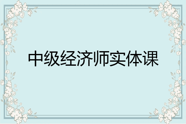 中级经济师实体课