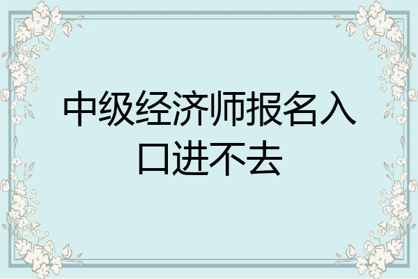 中级经济师报名入口进不去
