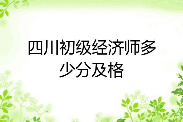 四川初级经济师多少分及格
