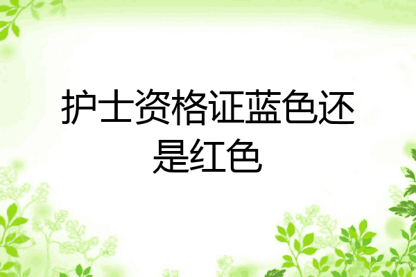 护士资格证蓝色还是红色