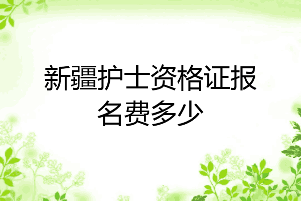 新疆护士资格证报名费多少