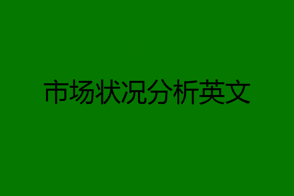 市场状况分析英文