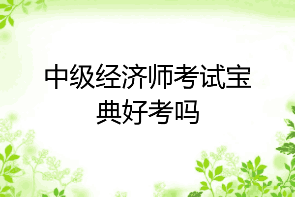 中级经济师考试宝典好考吗