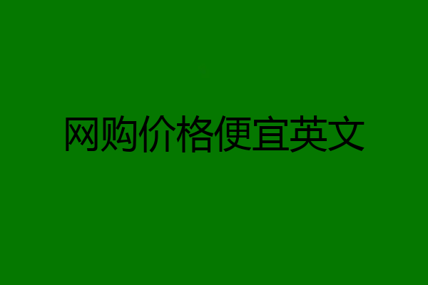 网购价格便宜英文