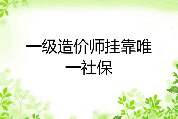 一级造价师挂靠唯一社保