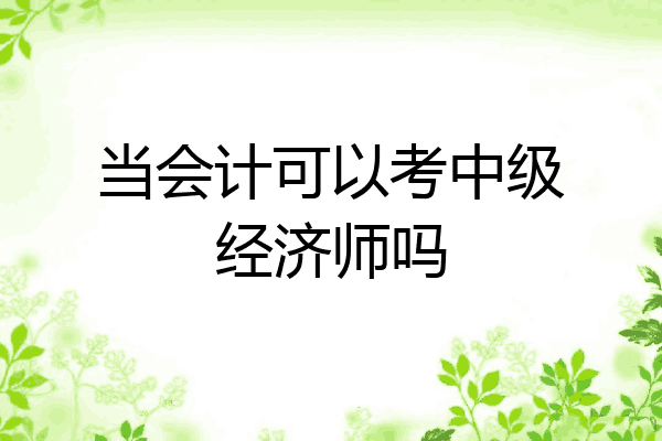当会计可以考中级经济师吗