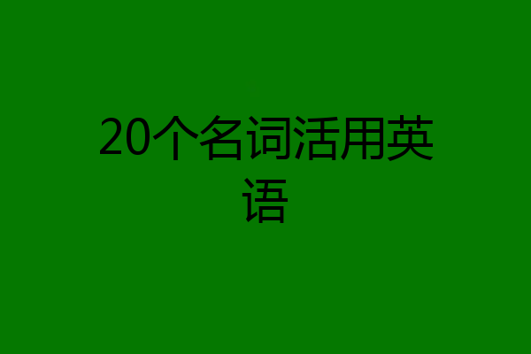 20个名词活用英语