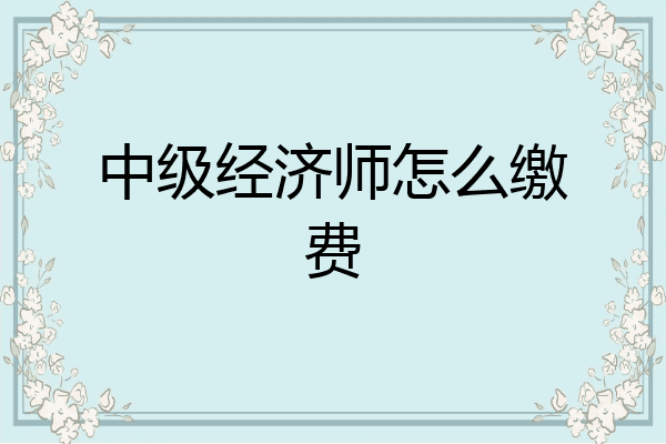中级经济师怎么缴费