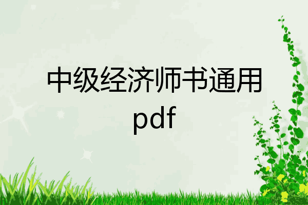 中级经济师书通用pdf