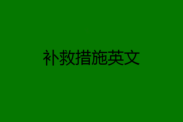 补救措施英文