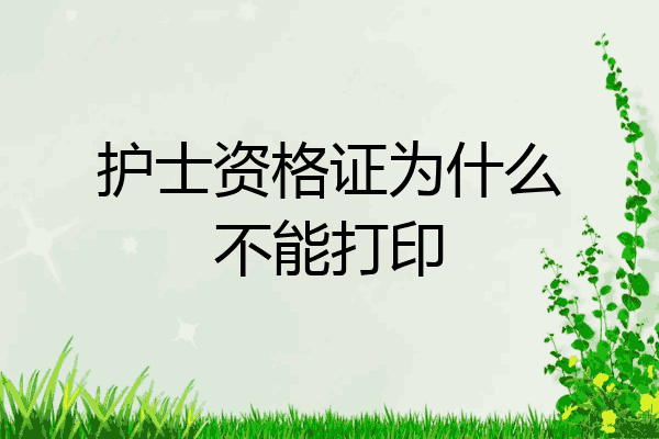 护士资格证为什么不能打印