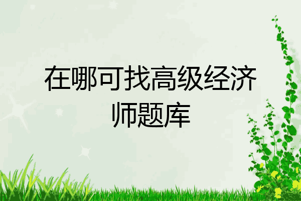 在哪可找高级经济师题库