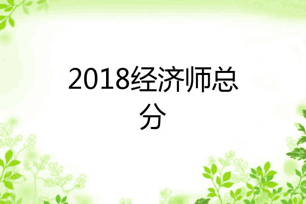 2018经济师总分