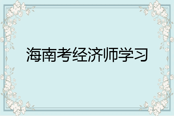 海南考经济师学习