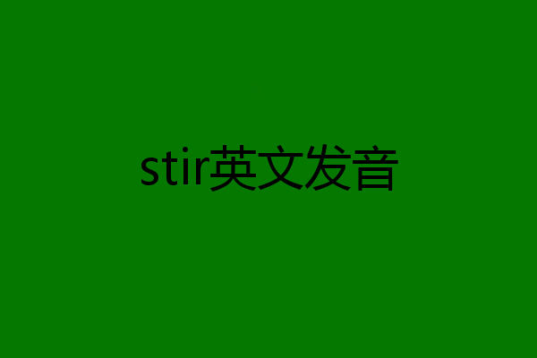 stir英文发音