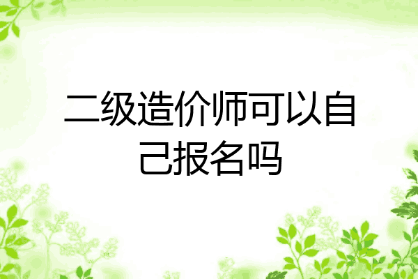 二级造价师可以自己报名吗