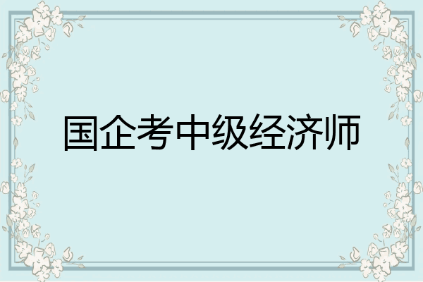 国企考中级经济师