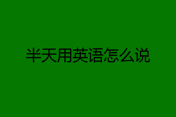 半天用英语怎么说