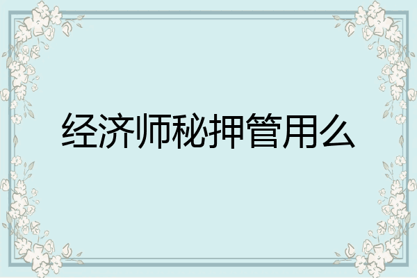 经济师秘押管用么
