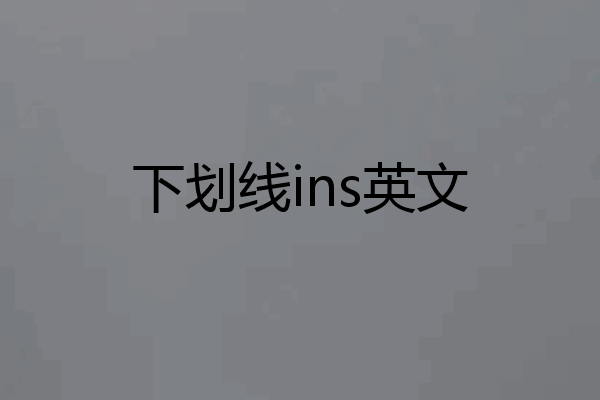 下划线ins英文