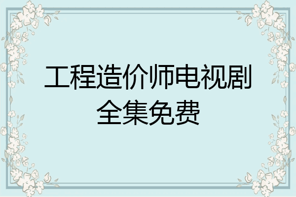 工程造价师电视剧全集免费