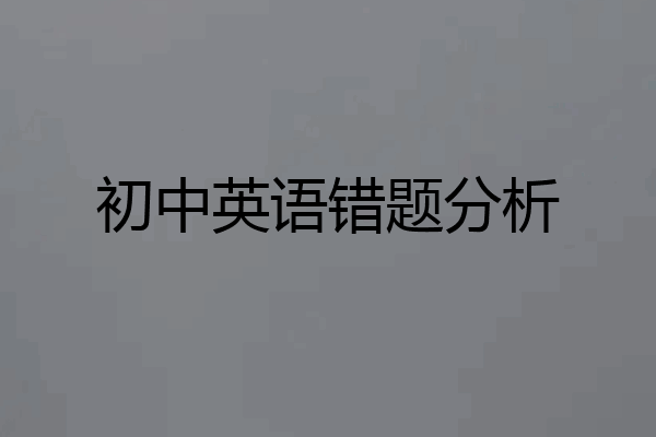 初中英语错题分析