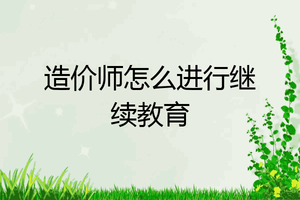 造价师怎么进行继续教育