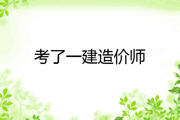 考了一建造价师