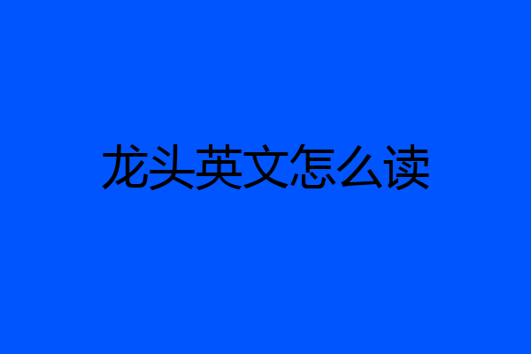 龙头英文怎么读