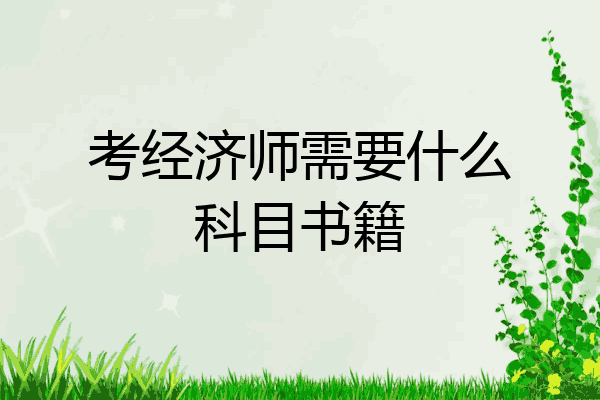 考经济师需要什么科目书籍
