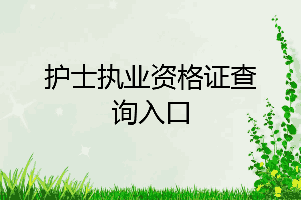 护士执业资格证查询入口