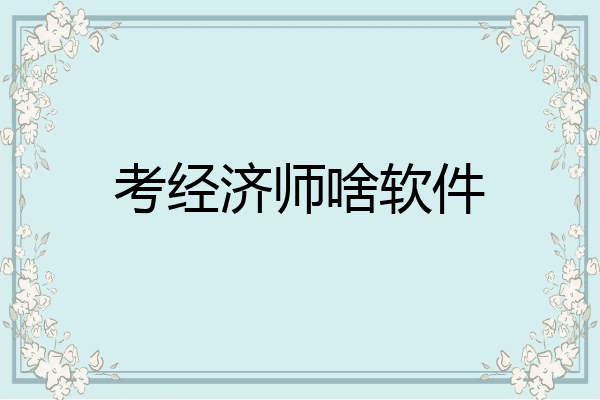 考经济师啥软件