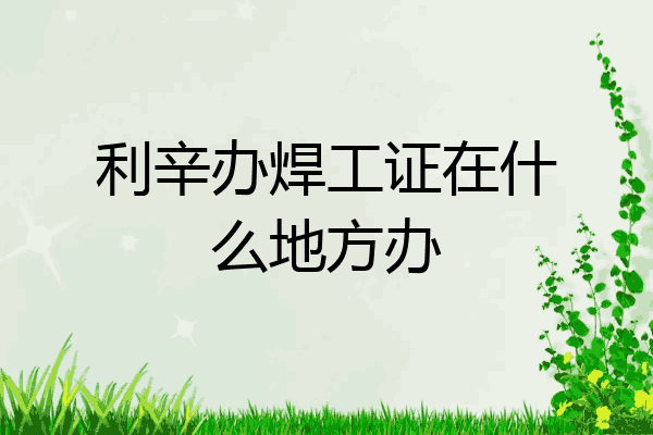 利辛办焊工证在什么地方办