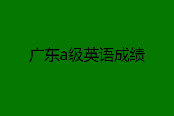 广东a级英语成绩
