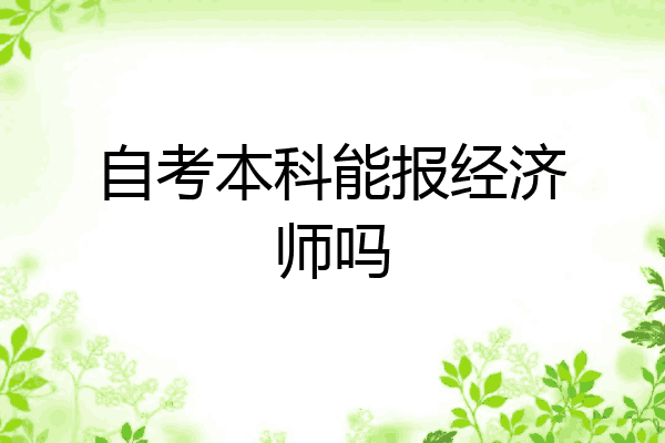 自考本科能报经济师吗