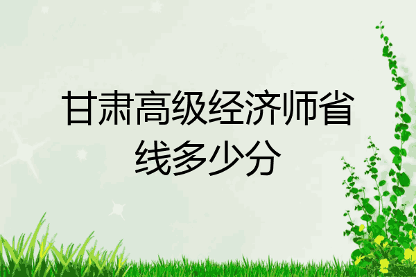 甘肃高级经济师省线多少分