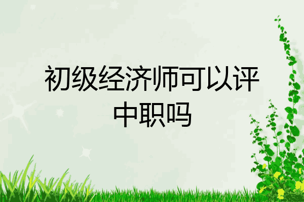 初级经济师可以评中职吗