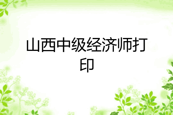 山西中级经济师打印