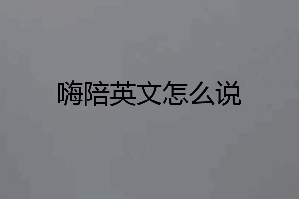 嗨陪英文怎么说