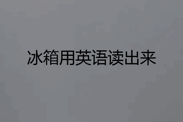冰箱用英语读出来