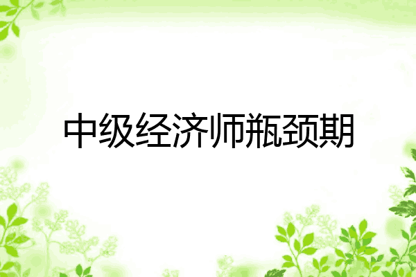 中级经济师瓶颈期
