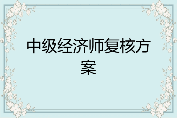中级经济师复核方案