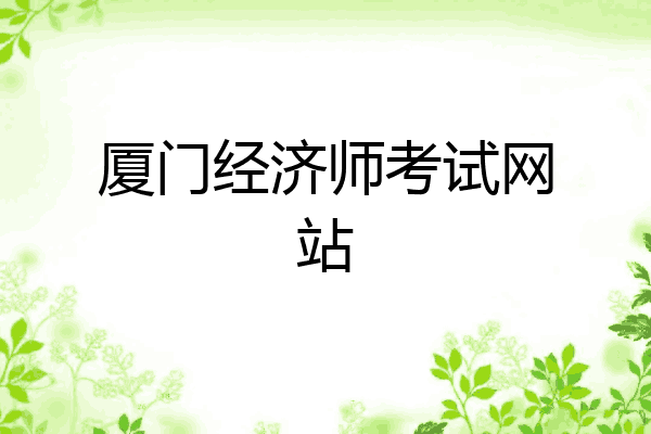厦门经济师考试网站