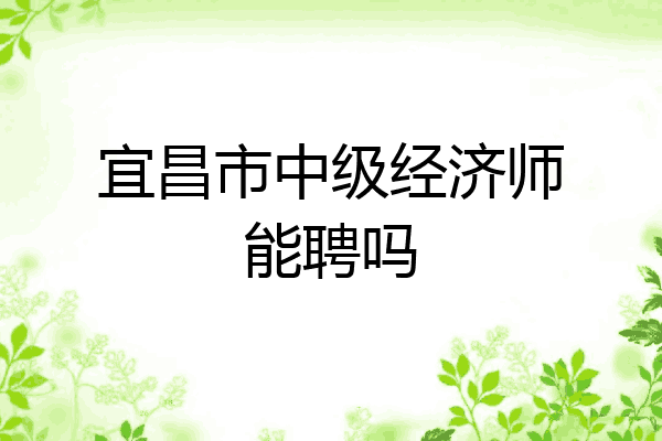 宜昌市中级经济师能聘吗