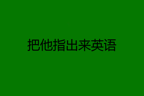 把他指出来英语
