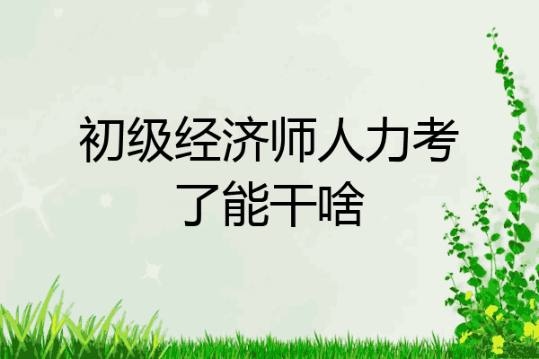 初级经济师人力考了能干啥