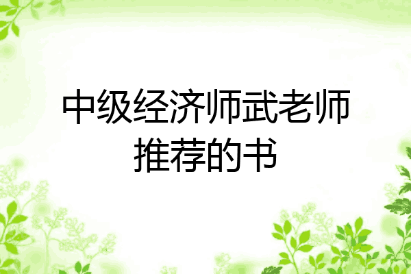 中级经济师武老师推荐的书