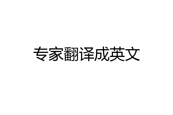 专家翻译成英文