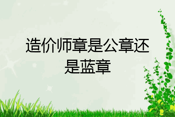造价师章是公章还是蓝章