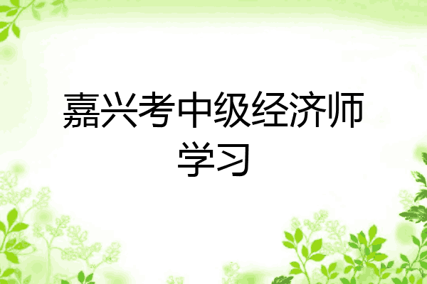 嘉兴考中级经济师学习